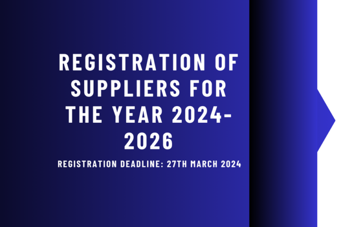 Registration of Suppliers 2024-2026